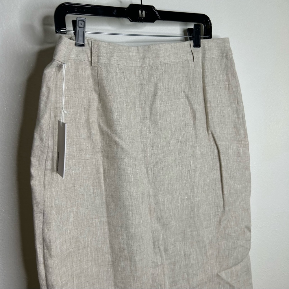 NWT NEW Reformation 100% Linen Gia Midi Skirt Neutral In Oatmeal Size 12